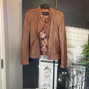 Guess Women's Tan Leather Jacket